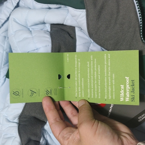 NWT L.L. Bean Wildcat WP Green and Light Blue Ski Jacket Boys Size Medium 10/12 - Picture 6 of 11